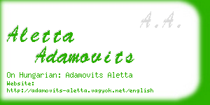 aletta adamovits business card
